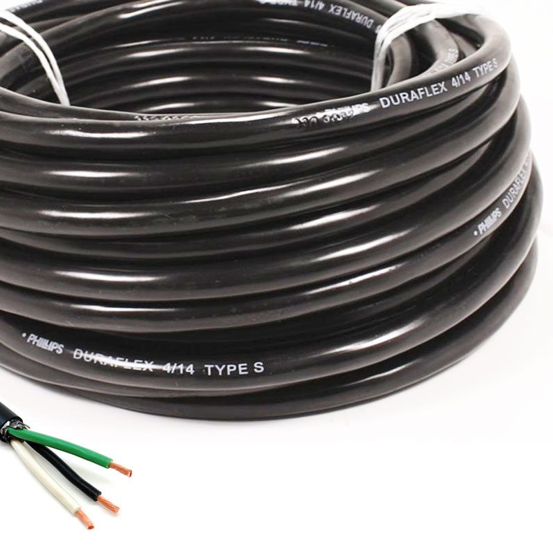 SJT Cable - Black Jacketed 18 Gauge Three Conductor Power Wire